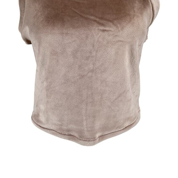 Skims Velour Tank Top Size Large Velvet Sleeveless Cropped Brown‎ Tan Stretch - Picture 4 of 7